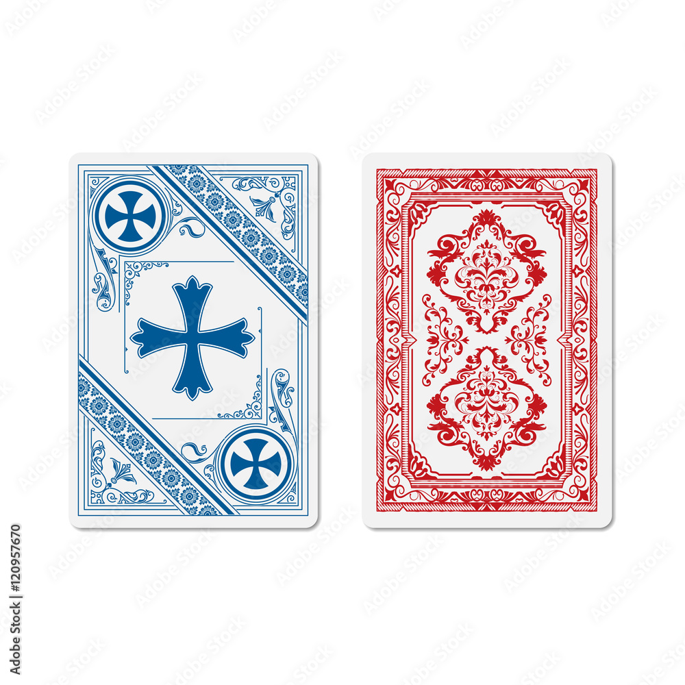 Obraz premium Playing cards for poker and casino. Drawing on a deck of cards. Vintage background on the cover of the card.