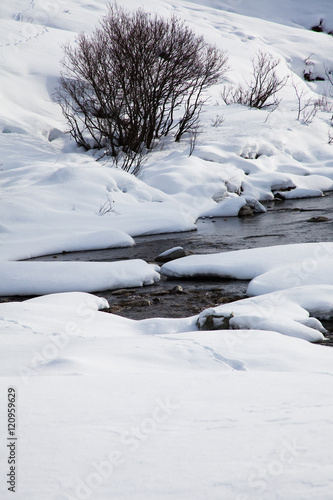 creek in the middle of snow