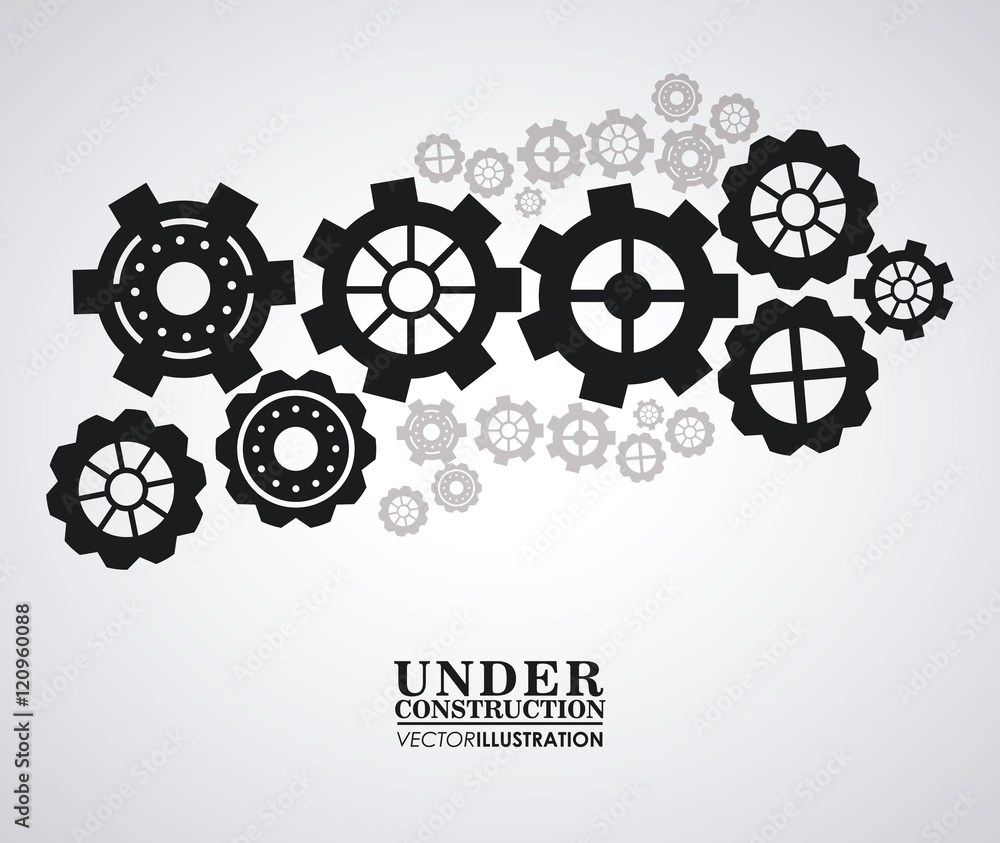 Gears icon. Under construction and repair theme. Isolated design. Vector illustration Gears icon. Under construction and repair theme. Isolated design. Vector illustration