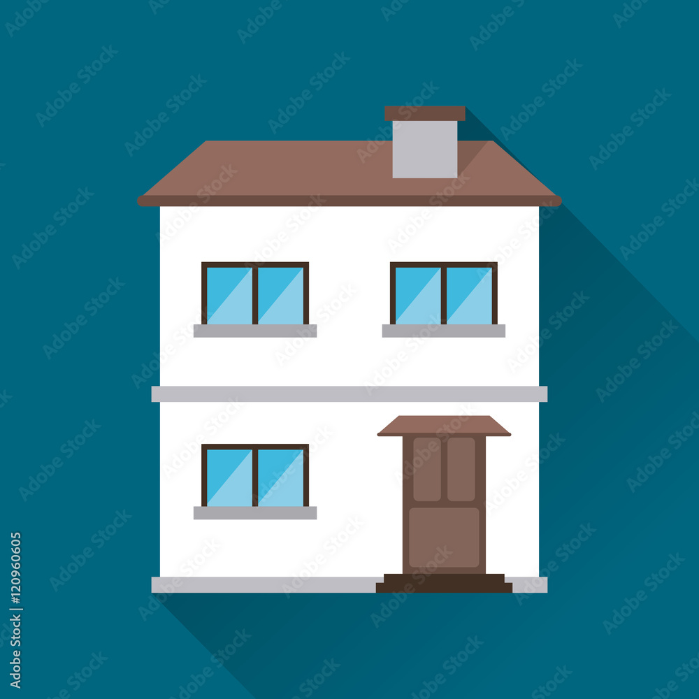 Home building with door and windows icon. House architecture family and real estate theme. Colorful design. Vector illustration Home building with door and windows icon. House architecture family and real estate theme. Colorful design. Vector illustration