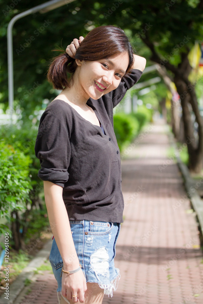 thai adult student university beautiful girl relax and smile thai adult student university beautiful girl relax and smile