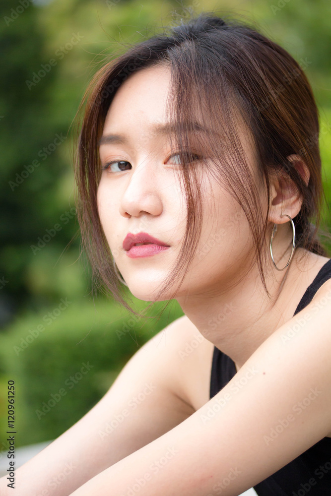 thai adult student university beautiful girl relax and smile thai adult student university beautiful girl relax and smile