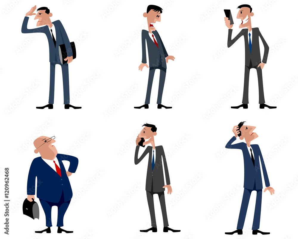 Fototapeta premium Six businessmen set