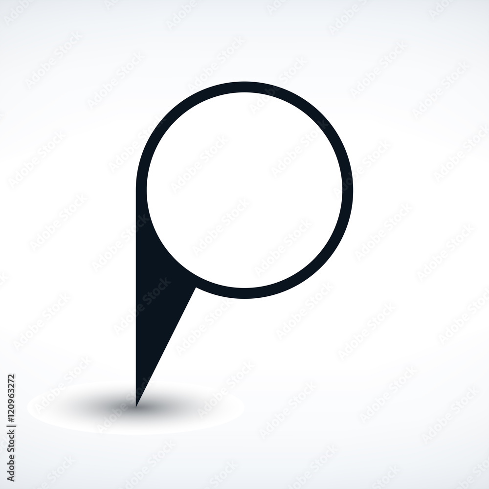Blabk map pin flat location sign blank circle icon Blabk map pin flat location sign blank circle icon