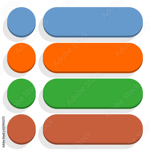 Flat blank icon empty internet color button