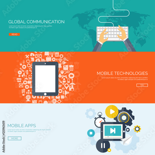 Vector illustration. Flat background. Social media, chatting. Global communication. Laptop, computer, loudspeaker. Emailing. Web chat, internet messages. Sms.