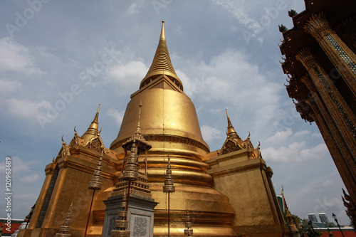 Gold Pagoda inside the Grand Palace in Bangkok Thailand