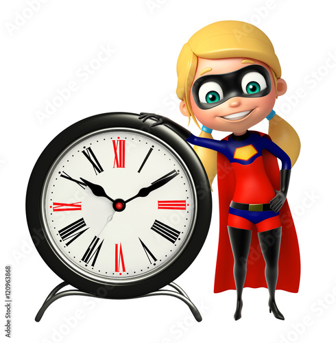 Canvas-taulu supergirl with Clock