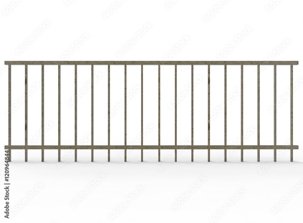 3d illustration of metal fence. white background isolated. icon for game web. 3d illustration of metal fence. white background isolated. icon for game web.