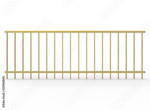 3d illustration of metal fence. white background isolated. icon for game web. 