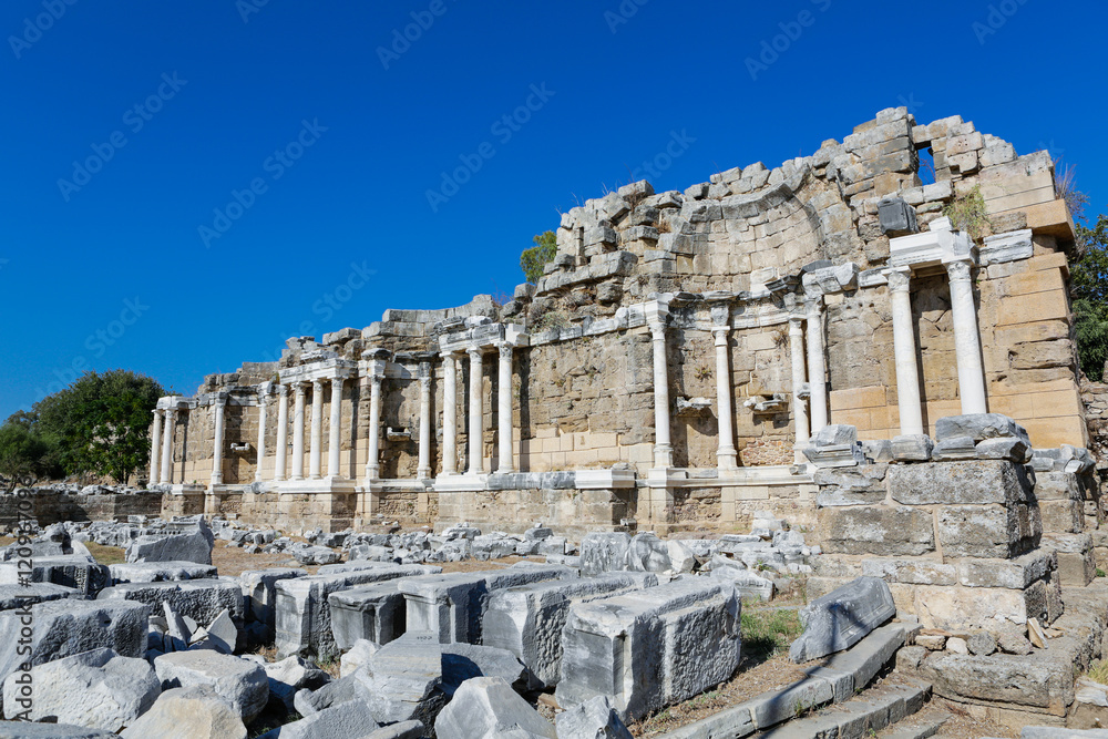 Ancient ruins. Side, Turkey.