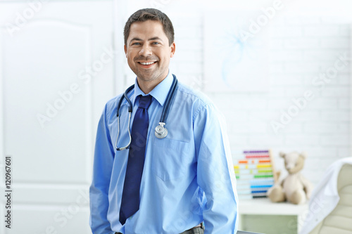 Pediatrician at his office