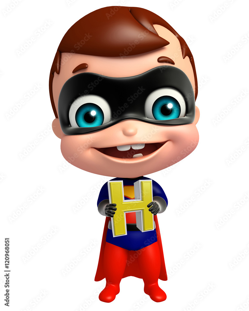 cute superbaby with H alphabate