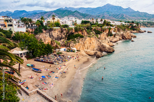 Little touristic town Nerja in Spain photo