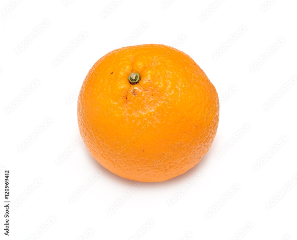 Still-life with ripe orange isolated on white background top view horizontal closeup Still-life with ripe orange isolated on white background top view horizontal closeup