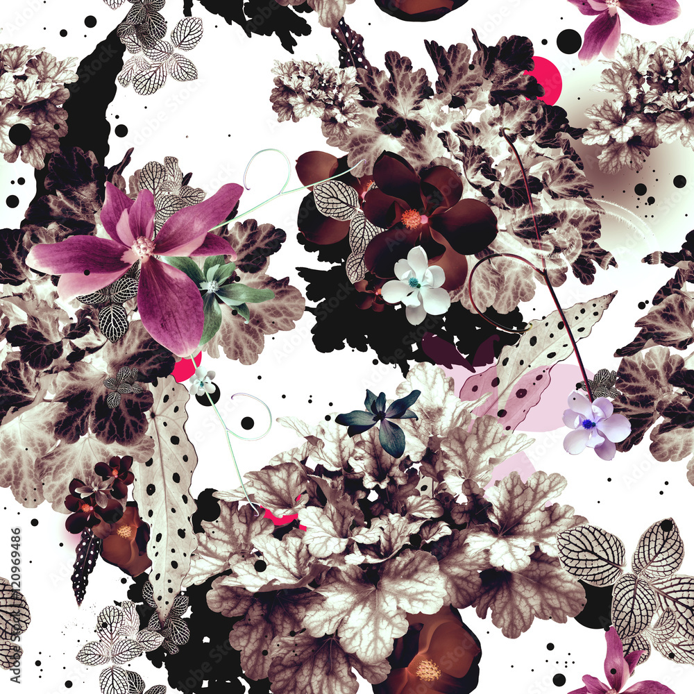 Obraz premium Abstract floral seamless pattern design