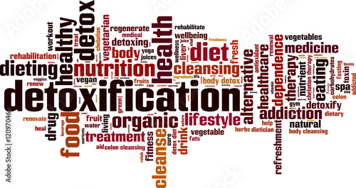 Detoxification word cloud concept. Vector illustration