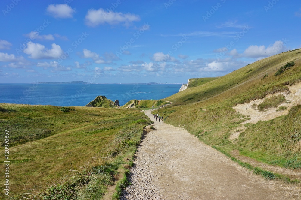Fototapeta premium Lulworth Cove on the English Jurassic Coast in Dorset, England