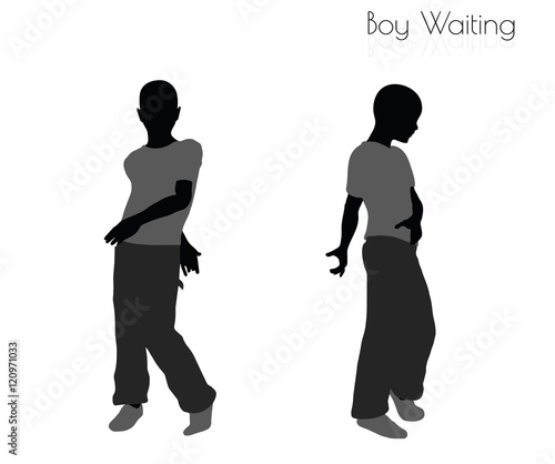 boy in Waiting pose on white background
