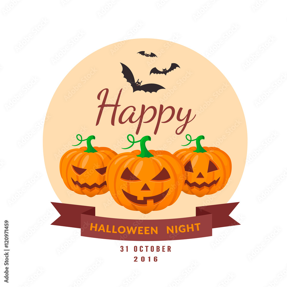 Pumpkins and bats. Pumpkins and bats.
