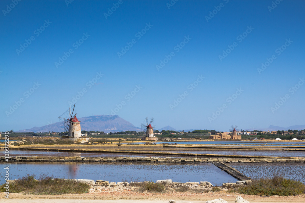 Salt flats in Sicily