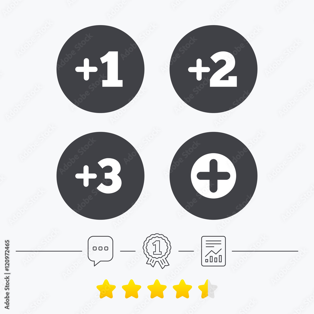 Plus icons. Positive symbol. Add one more sign. Plus icons. Positive symbol. Add one more sign.