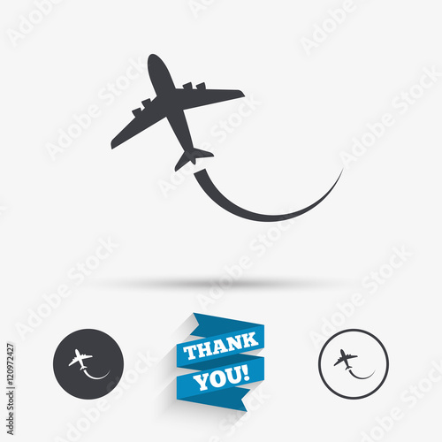 Airplane sign icon. Travel trip symbol.