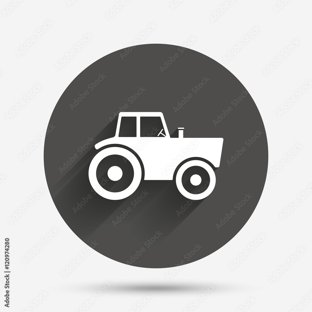 Tractor sign icon. Agricultural industry symbol. Tractor sign icon. Agricultural industry symbol.