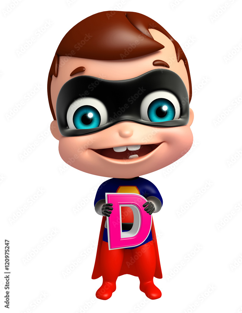 cute superbaby with D alphabate