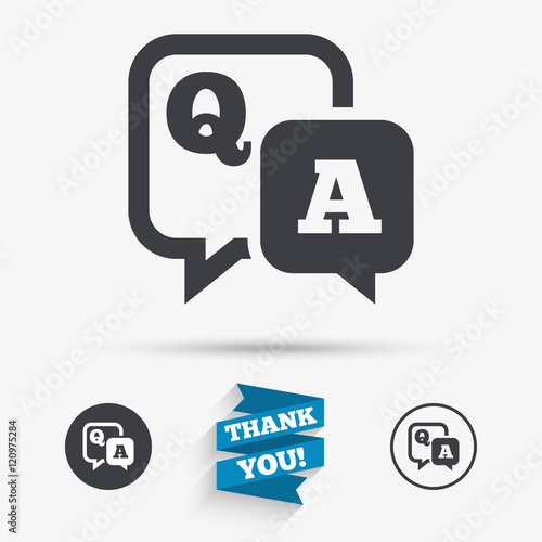 Question answer sign icon. Q&A symbol.