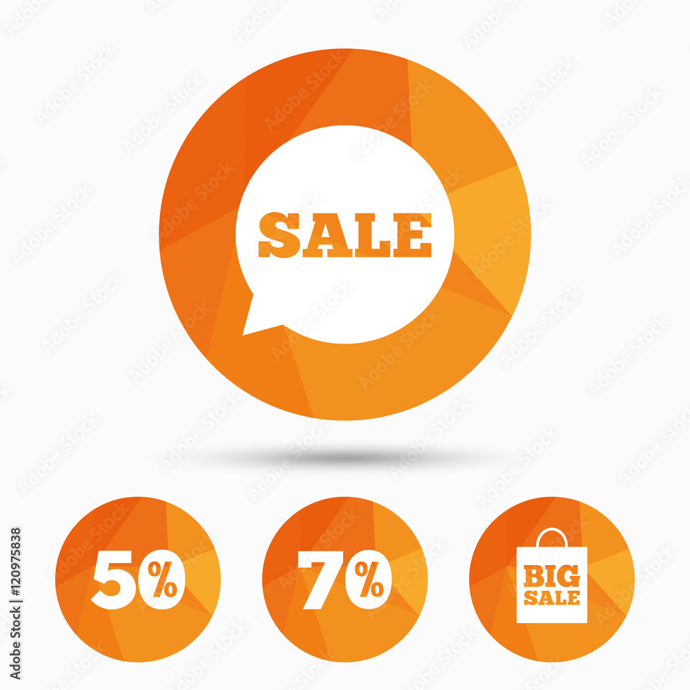 Sale speech bubble icon. Big sale shopping bag. Sale speech bubble icon. Big sale shopping bag.