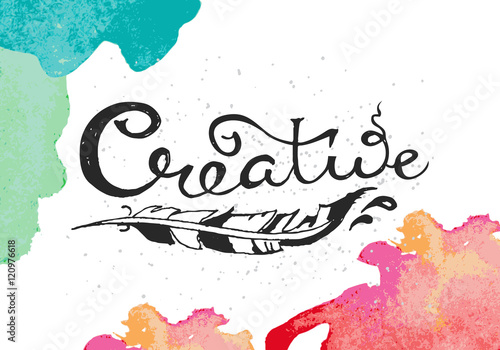 Word "creative" on the artistic background.