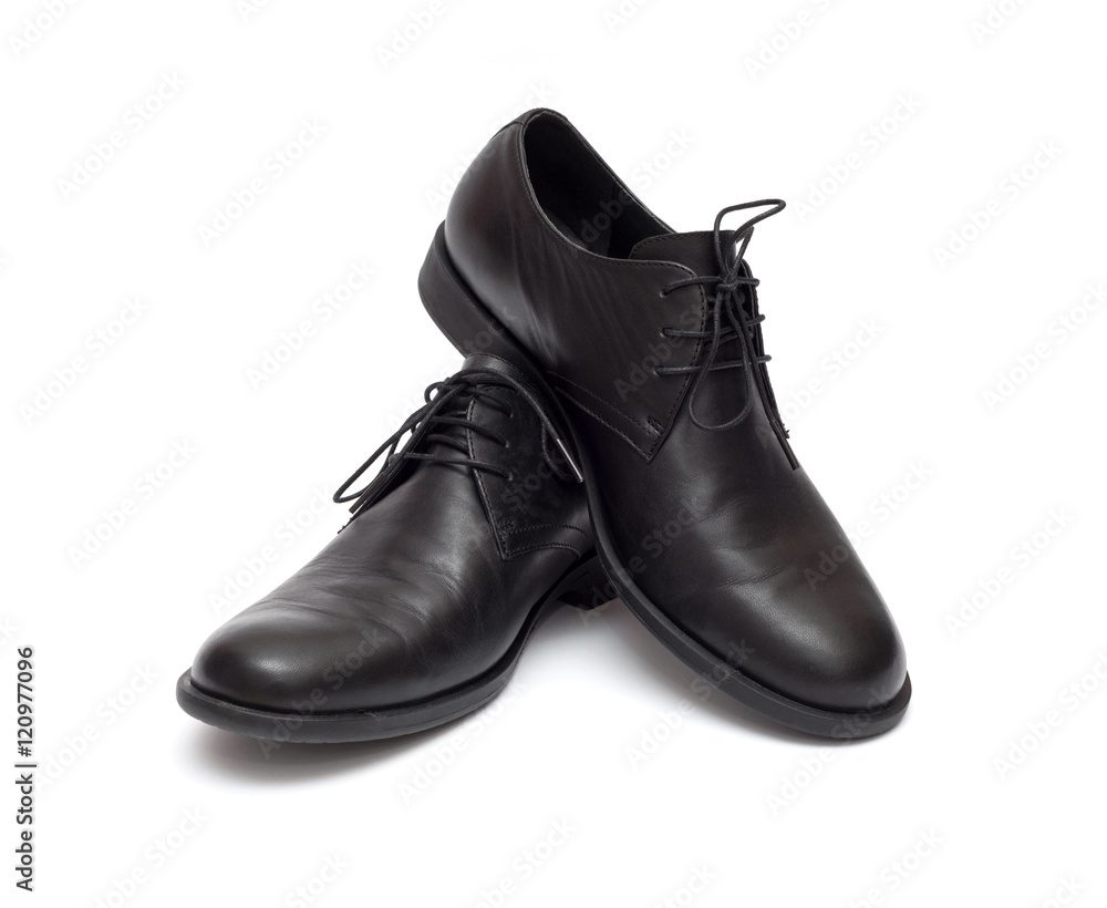 black men's shoes on a white background black men's shoes on a white background