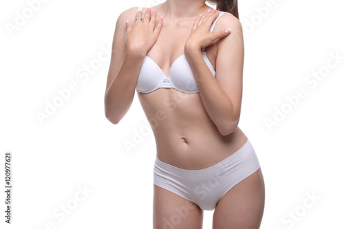 sexy body in white underwear