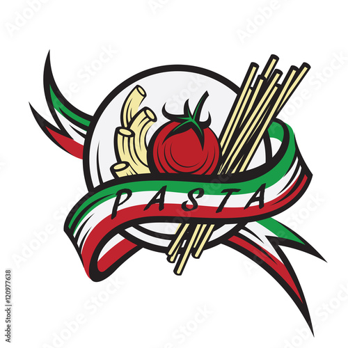 italian pasta banner with ribbon
