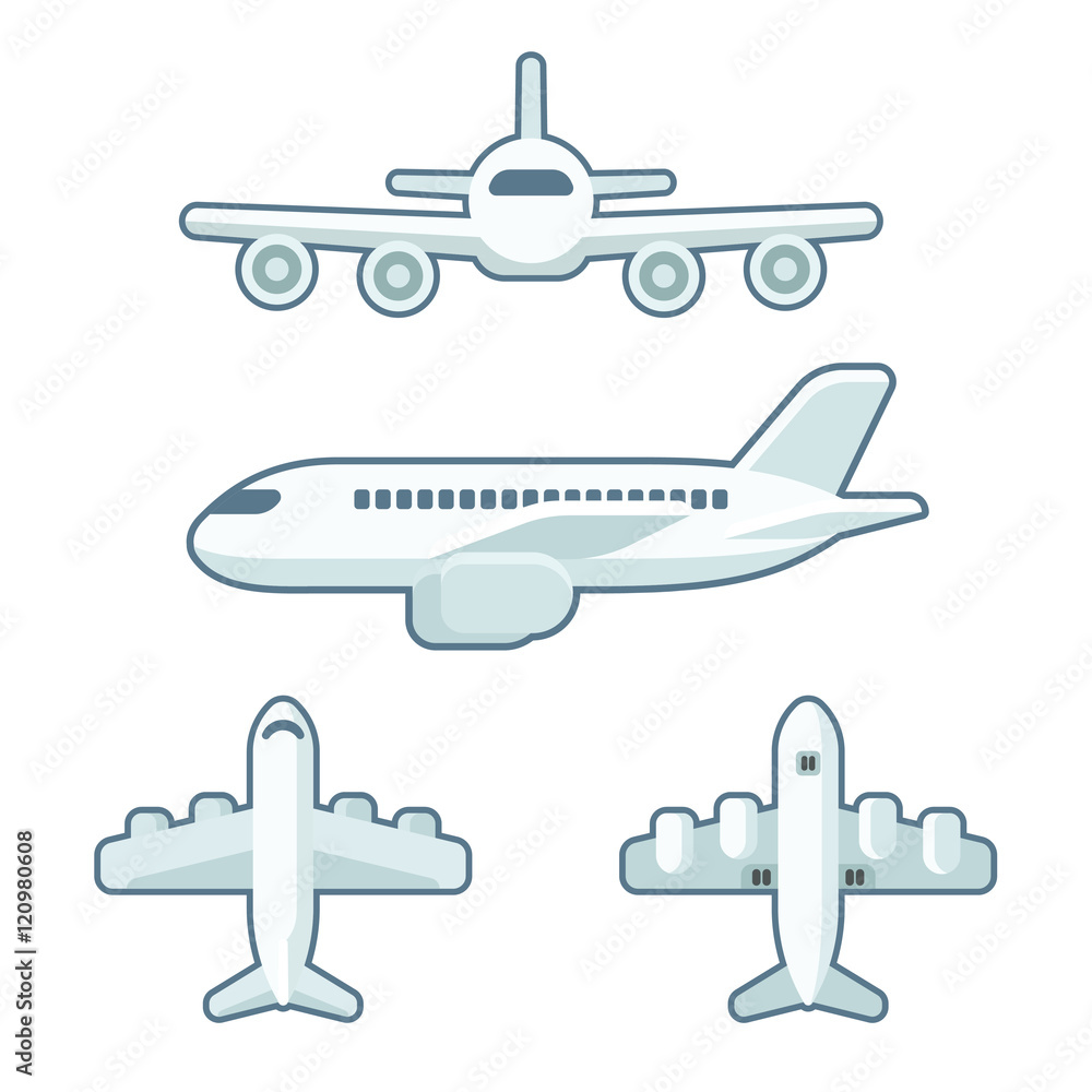 Cartoon airplane set