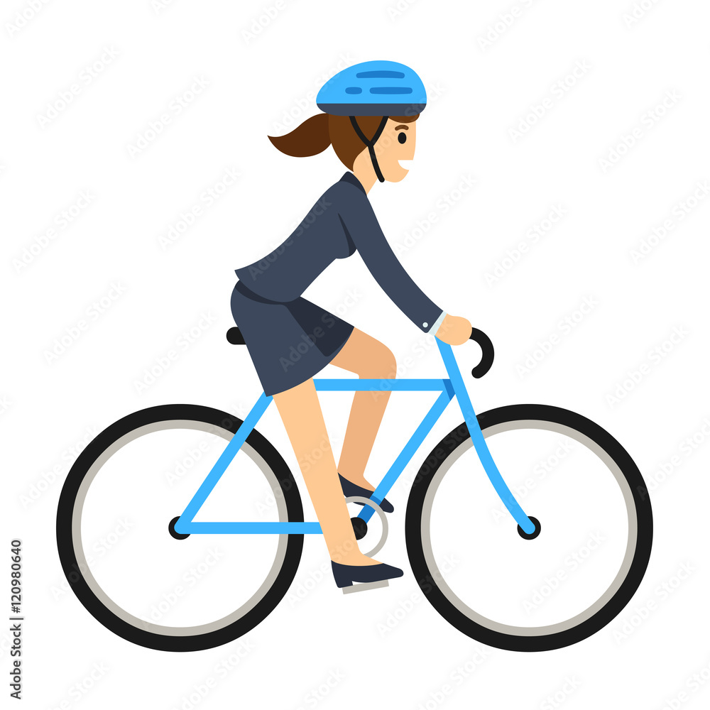 Business woman riding a bicycle Business woman riding a bicycle