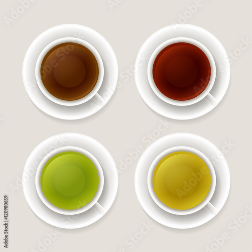 Tea types illustration.