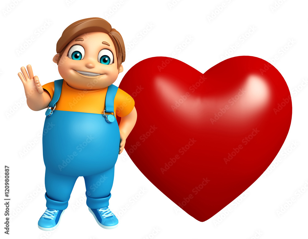 Kid boy with Heart