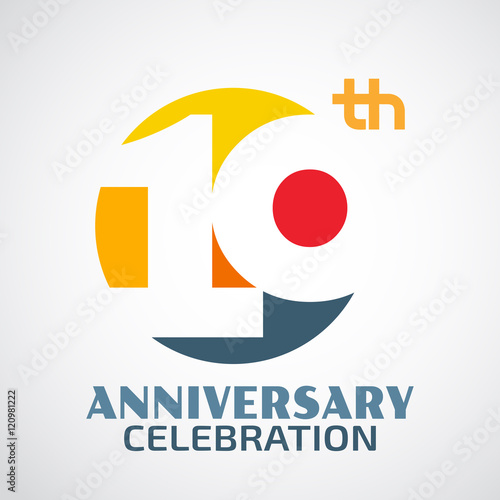 Template Logo 10th anniversary with a circle and the number10 in