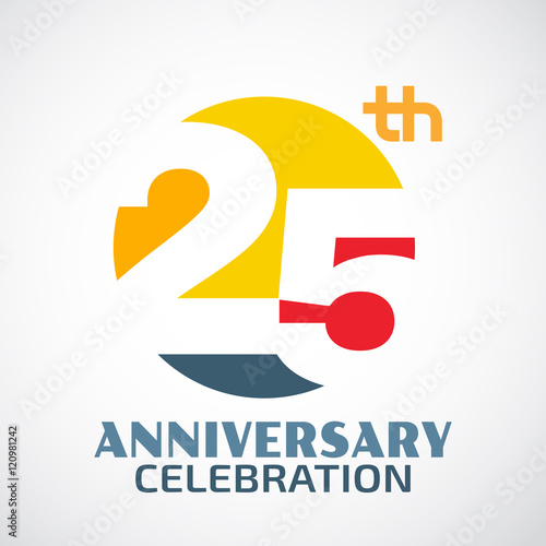 Template Logo 25th anniversary with a circle and the number25 in
