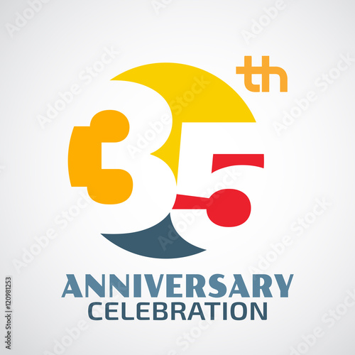 Template Logo 35th anniversary with a circle and the number35 in