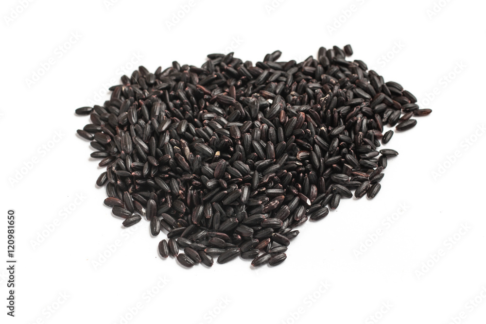 Close-up on a back rice Close-up on a back rice