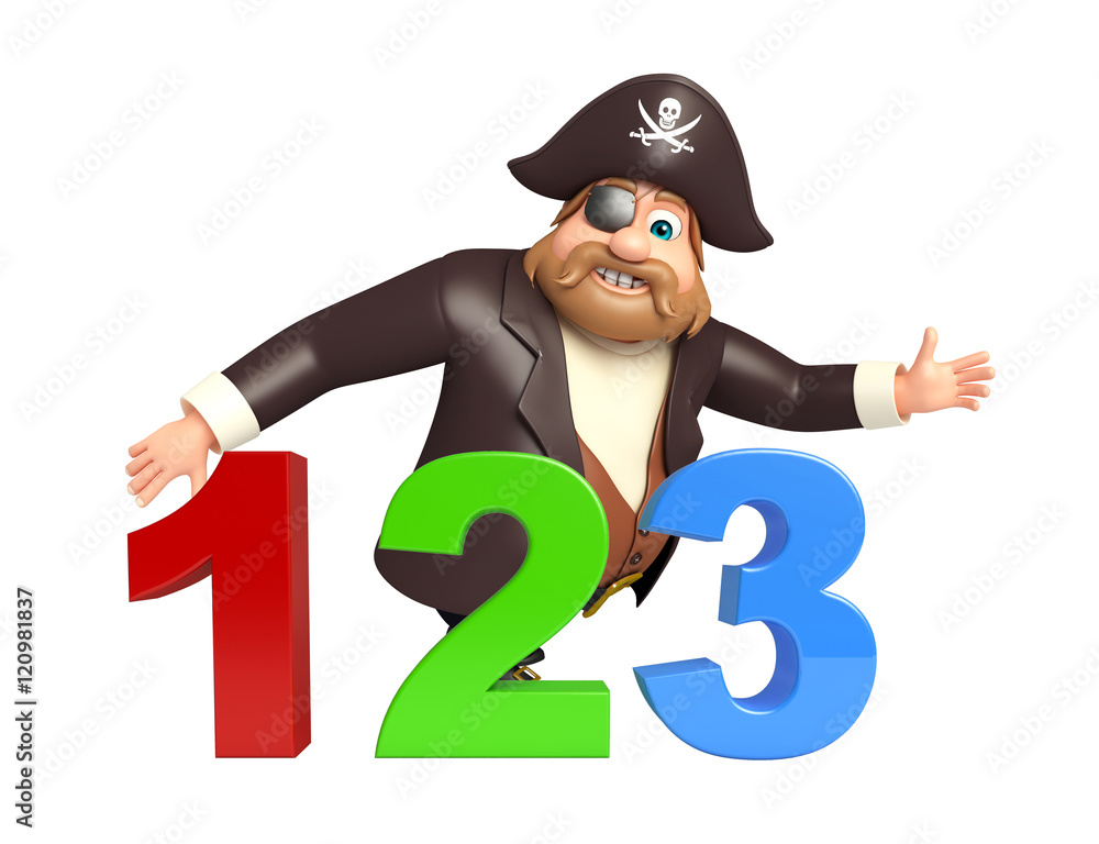 Pirate with 123 sign Pirate with 123 sign