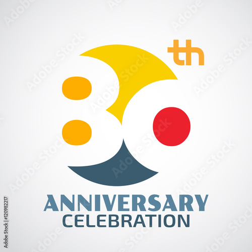 Template Logo 80th anniversary with a circle and the number 80ac