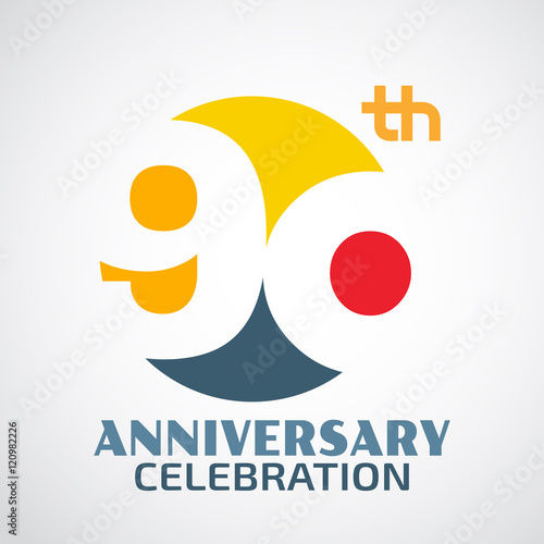 Template Logo 90th anniversary with a circle and the number90aac