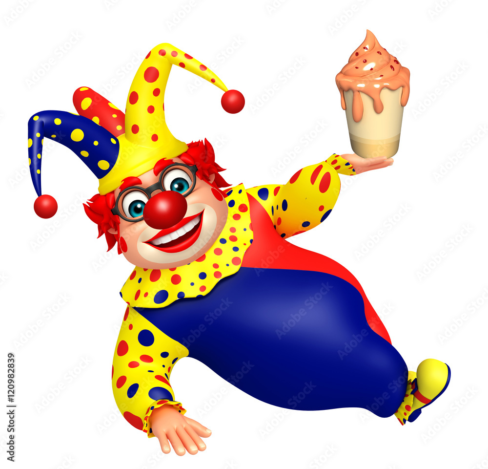 Obraz premium Clown with Ice cream