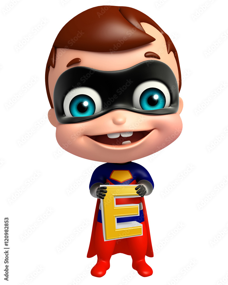 cute superbaby with E alphabate