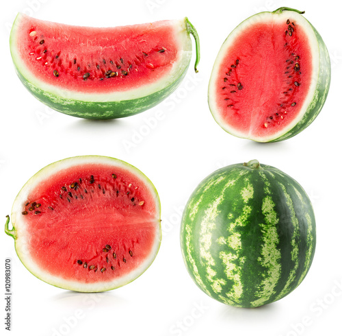collection of watermelon isolated on the white background