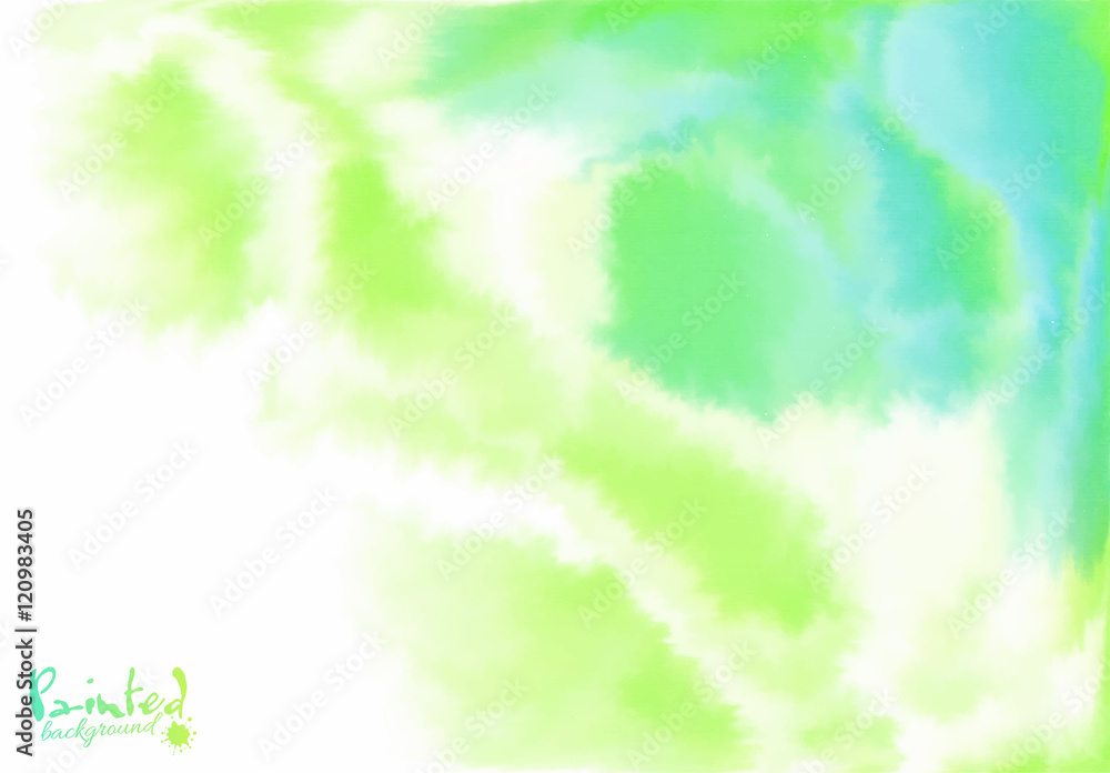 Green and blue background in watercolor flow style Green and blue background in watercolor flow style